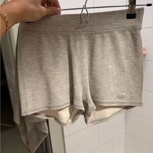 ALO Yoga Heathered Gray waffle lounge short